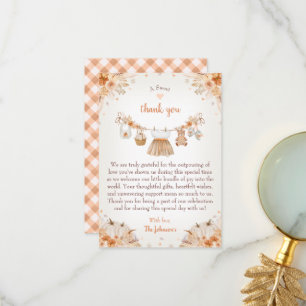Carte De Remerciements Douce petite citrouille Baby Shower d'automne