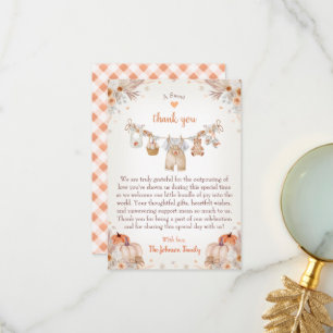 Carte De Remerciements Douce petite citrouille Fête prénatale de bébé d'a