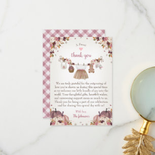 Carte De Remerciements Douce petite citrouille Fête prénatale de bébé d'a