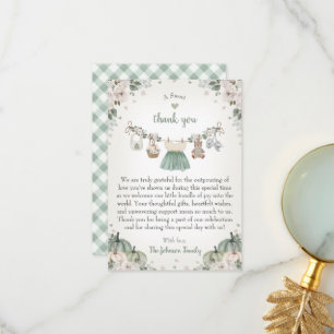Carte De Remerciements Douce petite citrouille Fête prénatale de bébé d'a