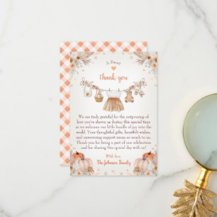 Carte De Remerciements Douce petite citrouille Fête prénatale de bébé d'a