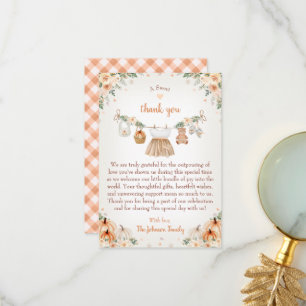 Carte De Remerciements Douce petite citrouille Fête prénatale de bébé d'a
