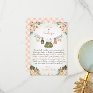 Carte De Remerciements Douce petite citrouille Fête prénatale de bébé d'a
