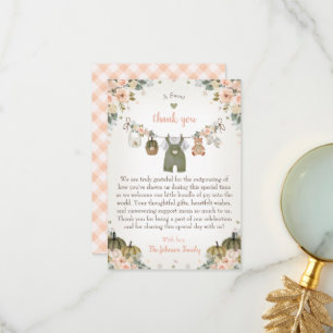 Carte De Remerciements Douce petite citrouille Fête prénatale de bébé d'a