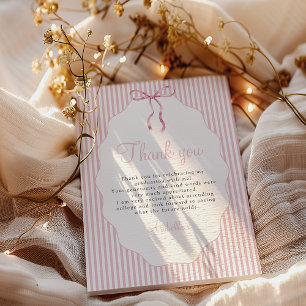 Carte De Remerciements Douce remise de diplôme à rayures roses