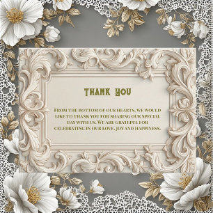Carte De Remerciements Douceur Baroque Grandeur Ivoire Acanthus Tourbillo