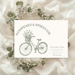 Carte De Remerciements Douche à bicyclette florale triée sur le volet