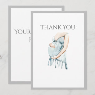 Carte De Remerciements Douche bébé mignonne maman-à-être bébé garçon