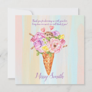 Carte De Remerciements Douche de glace, Remerciements pour une douche de 