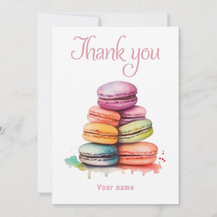 Carte De Remerciements Douche nuptiale couleur macaron clair aquarelle