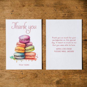 Carte De Remerciements Douche nuptiale couleur macaron clair aquarelle