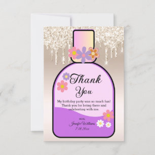Carte De Remerciements doux 16 bouteille de parfum parties scintillant go