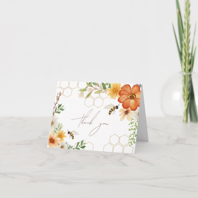 Carte De Remerciements Doux Comme Peut Être | Élégant printemps floral (Devant)