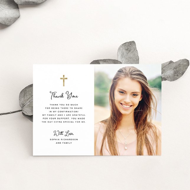 Carte De Remerciements Doux et simple | Confirmation photo (Créateur téléchargé)