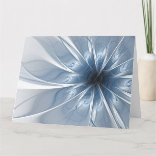 Carte De Remerciements Doux et tendreté bleu fleur imaginaire fractal cu