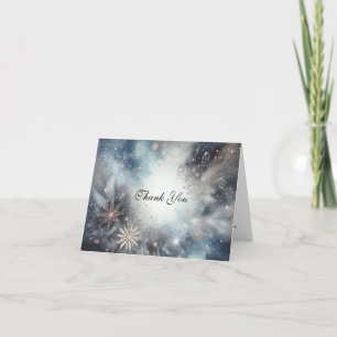 Carte De Remerciements Doux Golden Dusty Blue Romance Mariage