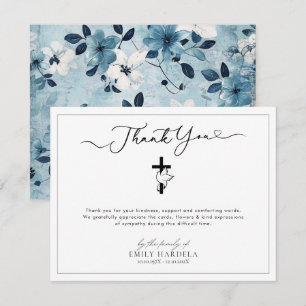 Carte de remerciements Dove Cross Blue Floral