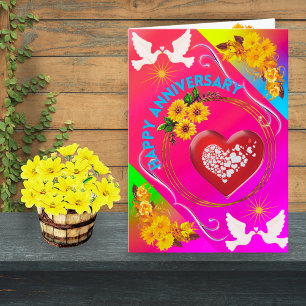 Carte De Remerciements Doves florales roses modernes Boho Élégant Chic Tr