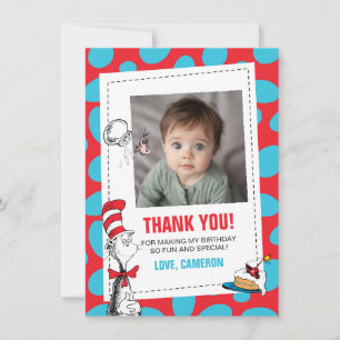 Carte De Remerciements Dr. Seuss Chat dans le Chapeau Anniversaire