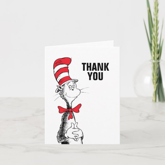 Carte De Remerciements Dr. Seuss | Chat dans le Chapeau Remerciements pou (Devant)