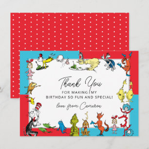 Carte De Remerciements Dr. Seuss - Personnages Anniversaire Enfants