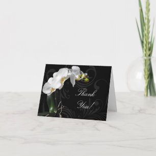 Carte De Remerciements Drac Black and White Orchid Thank
