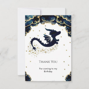 Carte De Remerciements Dragon Anniversaire Mignon et Fantaisiste