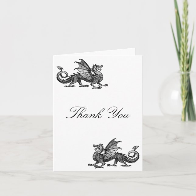 Carte de remerciements Dragon d'argent (Devant)