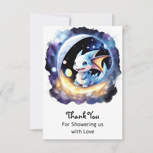 Carte De Remerciements Dragon Dreams : Baby shower se réunissent (Devant)