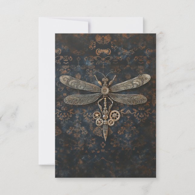 Carte De Remerciements Dragonfly Steampunk (Devant)