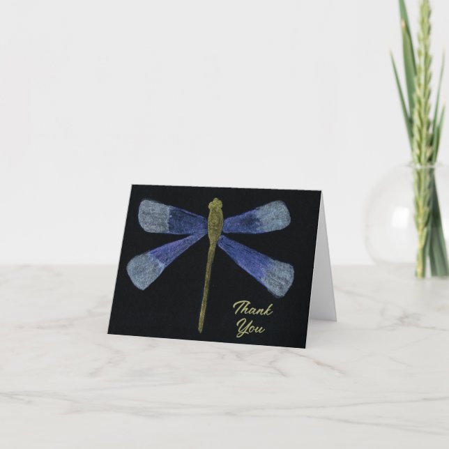 Carte De Remerciements Dragonfly Watercolor Painting Illustration Custom (Devant)