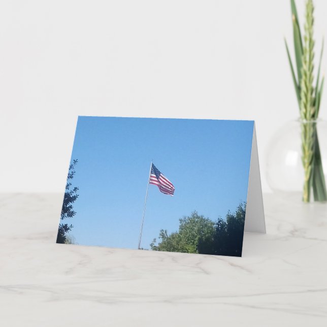 Carte de remerciements - Drapeau américain (Devant)