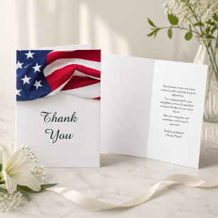 Carte De Remerciements Drapeau américain patriotique plié pour des funéra