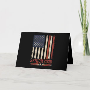 Carte De Remerciements Drapeau américain Senior 2025 USA Promotion de fin