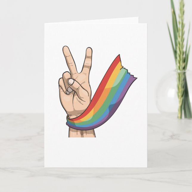 Carte De Remerciements drapeau arc-en-ciel PRIDE (Devant)