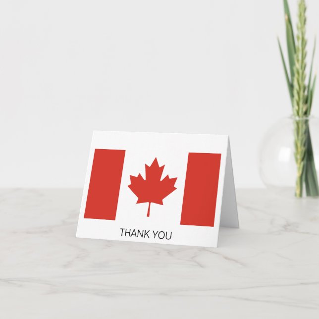 Carte De Remerciements Drapeau canadien patriotique (Devant)