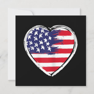 Carte De Remerciements Drapeau Coeur US 4 juillet Étoiles patriotiques am
