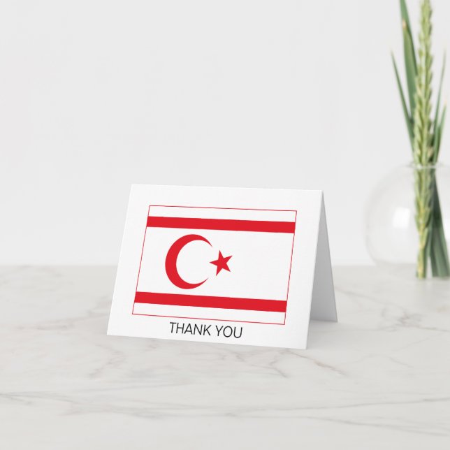 Carte De Remerciements Drapeau de Chypre du Nord (Devant)