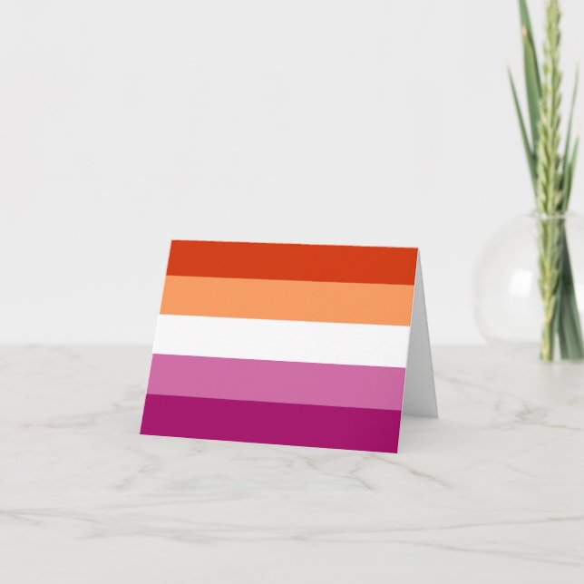 Carte De Remerciements Drapeau de fierté lesbienne (5 bandes) (Devant)