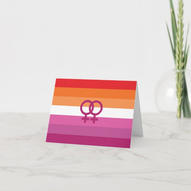 Carte De Remerciements Drapeau de fierté lesbienne WLW (Devant)