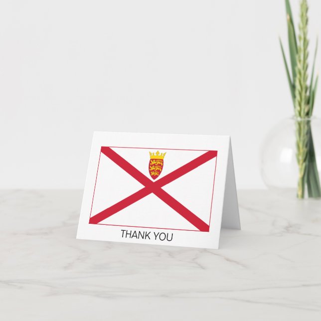 Carte De Remerciements Drapeau de Jersey (Devant)