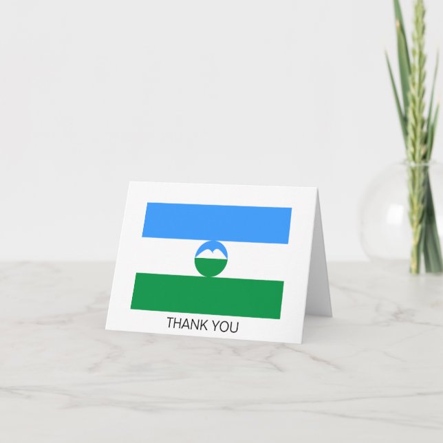 Carte De Remerciements Drapeau de Kabardino-Balkarie (Devant)