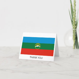 Carte De Remerciements Drapeau de Karachay Cherkessie