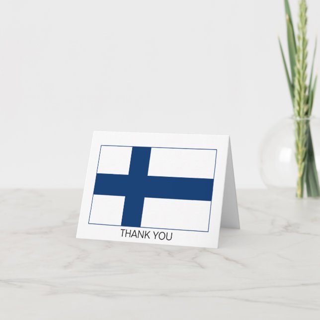 Carte De Remerciements Drapeau de la Finlande (Devant)