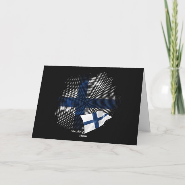 Carte De Remerciements Drapeau de la Finlande (Dos)