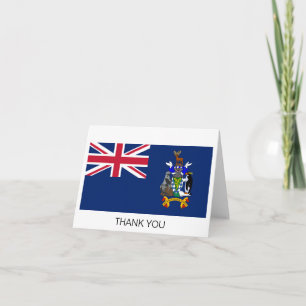 Carte De Remerciements Drapeau de la Géorgie du Sud et des îles Sandwich 