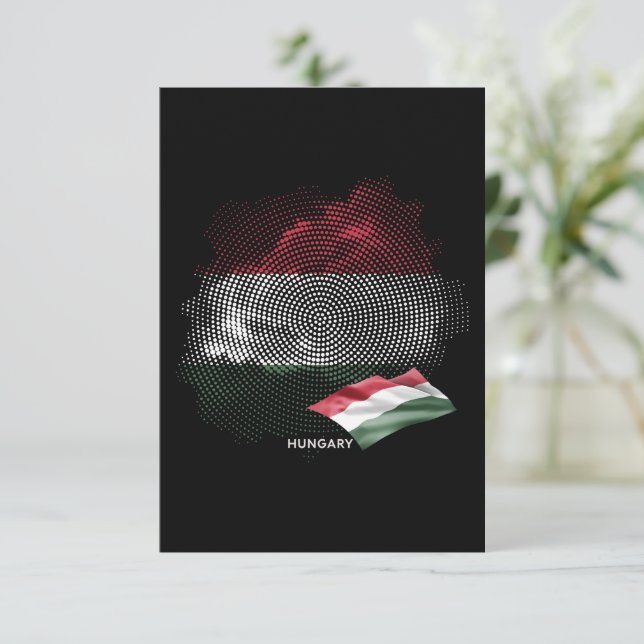 Carte De Remerciements Drapeau de la Hongrie (Debout devant)