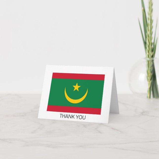 Carte De Remerciements Drapeau de la Mauritanie (Devant)