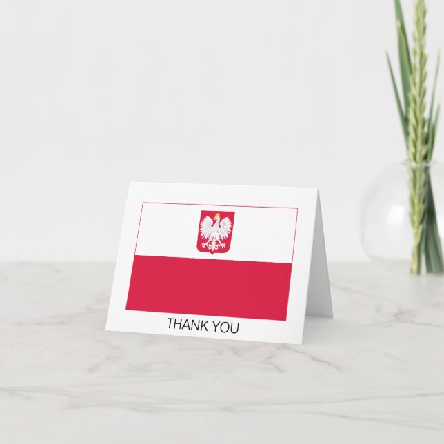 Carte De Remerciements Drapeau de la Pologne (Devant)