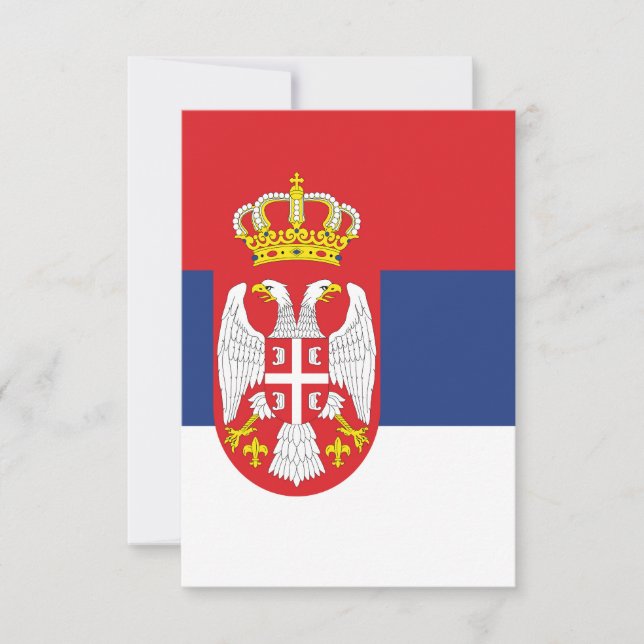 Carte De Remerciements drapeau de la Serbie (Devant)